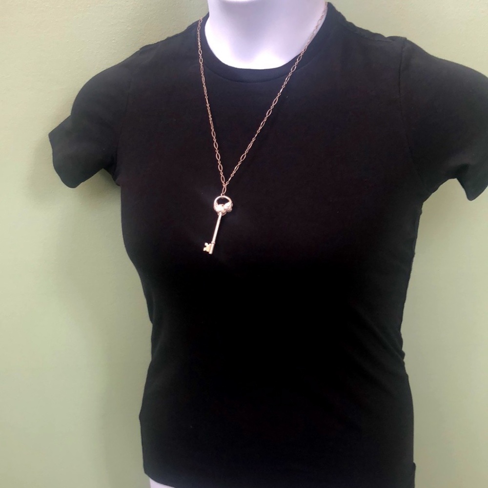 Sterling Silver Necklace w/Key Pendant - Picture 1 of 11